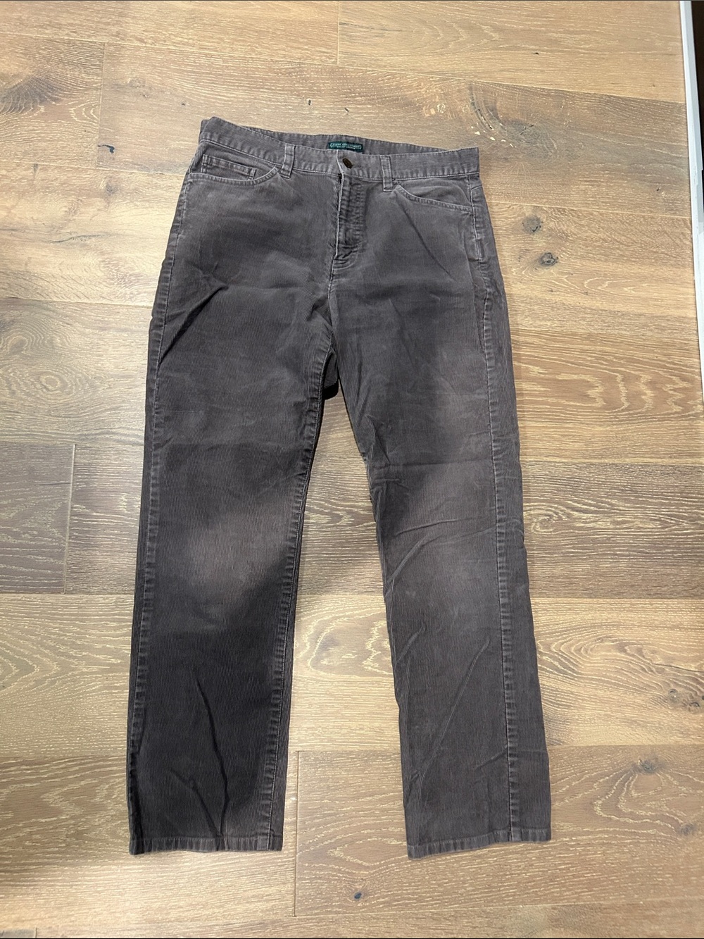 Ralph Lauren Straight-Leg Corduroy Pants in Chocolate Brown